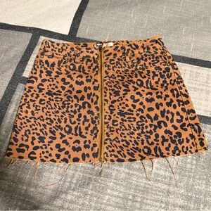 We the Free Free People Leopard Zip it Up Skirt